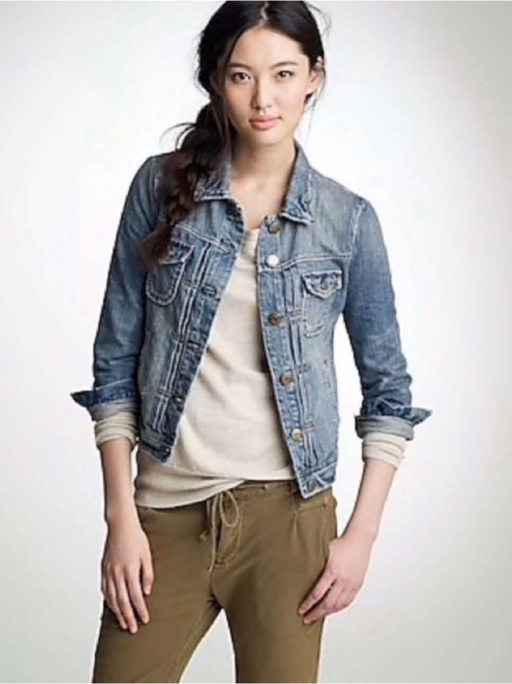 Vintage J Crew Nolita Distressed Jean Jacket